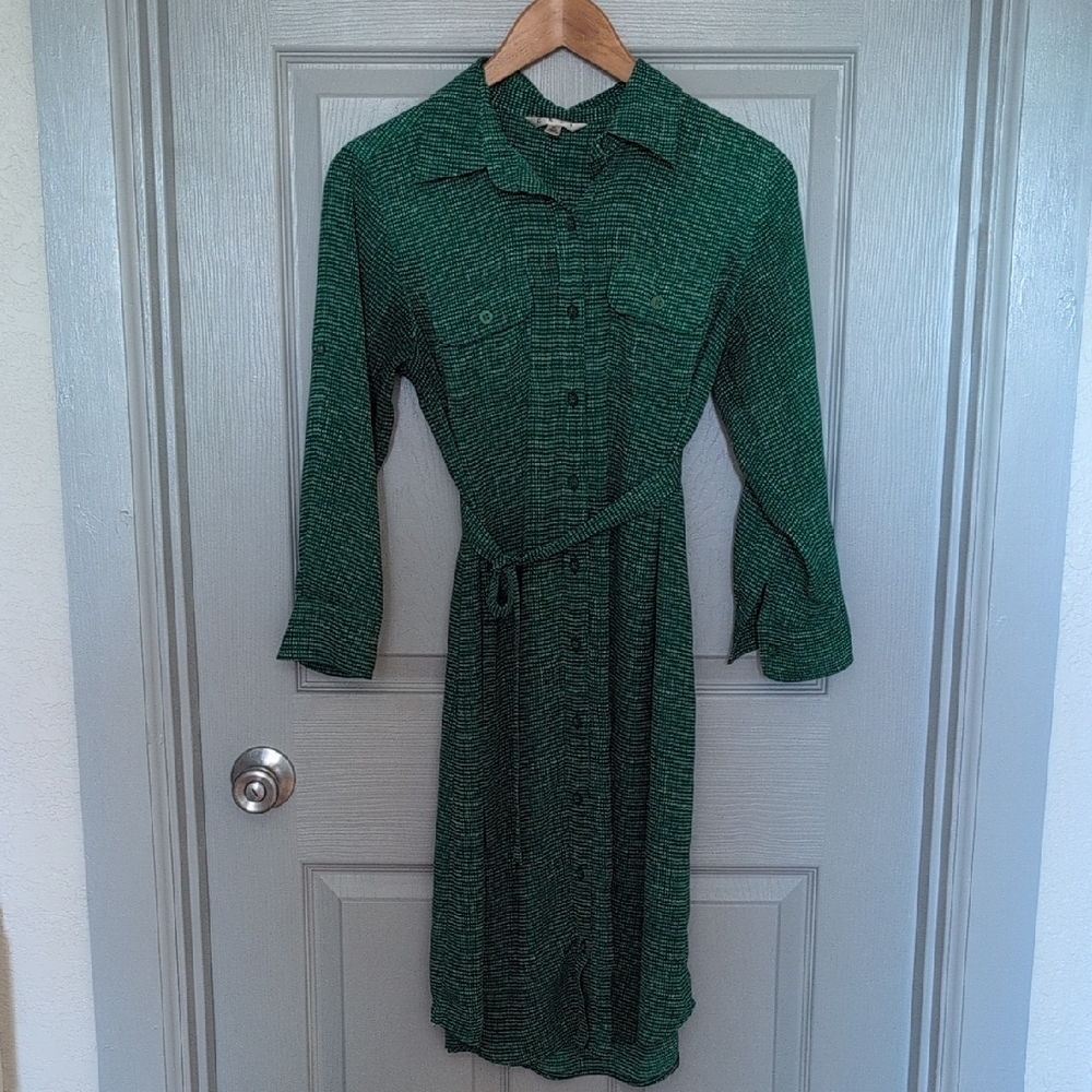 3 for $30: CAbi Forest Green Long Sleeve Dress